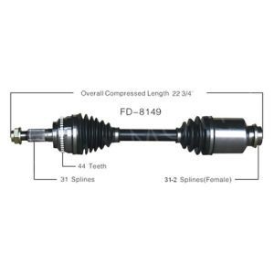 Standard Fd-8149 avant à droite CV Arbre d'essieu pour Ford Edge Lincoln Mkx