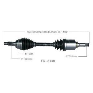 Vue avant gauche CV Arbre d'essieu pour Ford Edge Lincoln Mkx Fd-8148 7t4z3A427c Matériau en aluminium